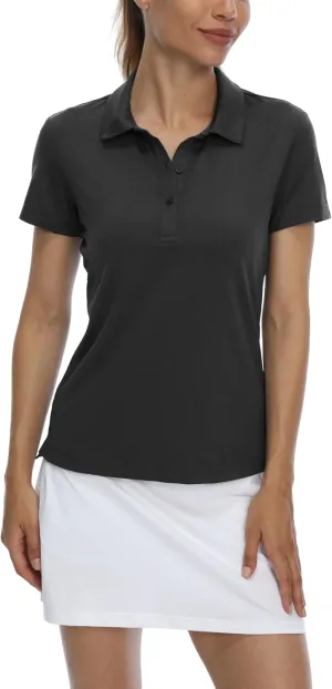 LastFor1 Women's Golf Polo Shirts Short Sleeve Sports Shirts Quick Dry 3-Button Casual Athletic T-Shirt