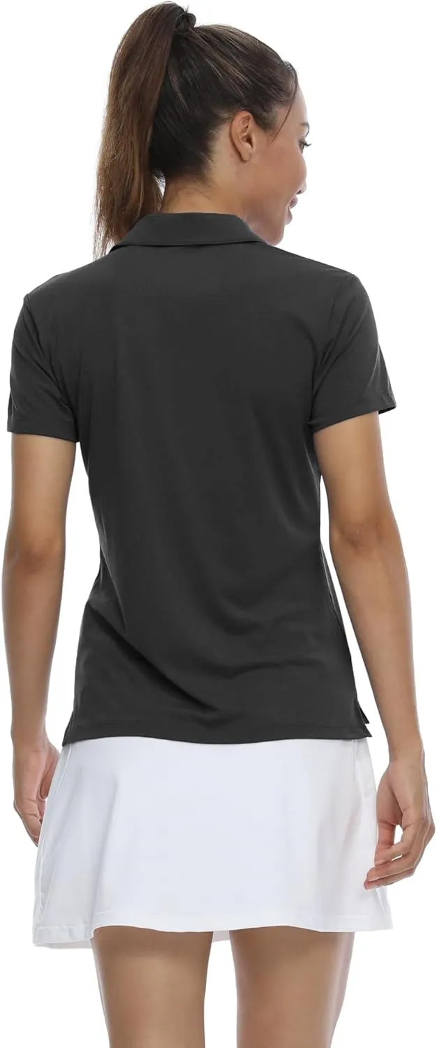 LastFor1 Women's Golf Polo Shirts Short Sleeve Sports Shirts Quick Dry 3-Button Casual Athletic T-Shirt