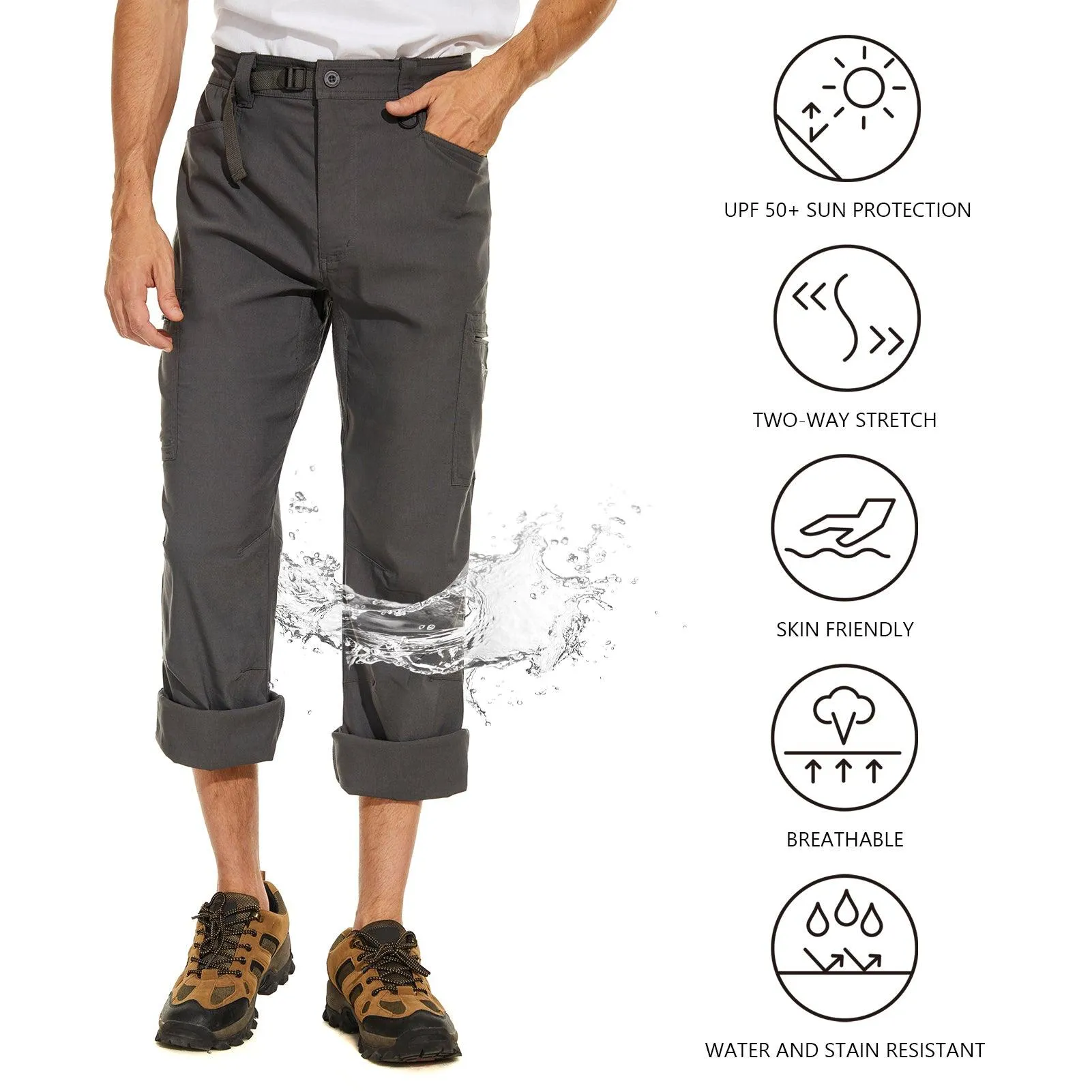 Lightbare Men's UPF 50  Stretch Lightweight Cargo Pants
