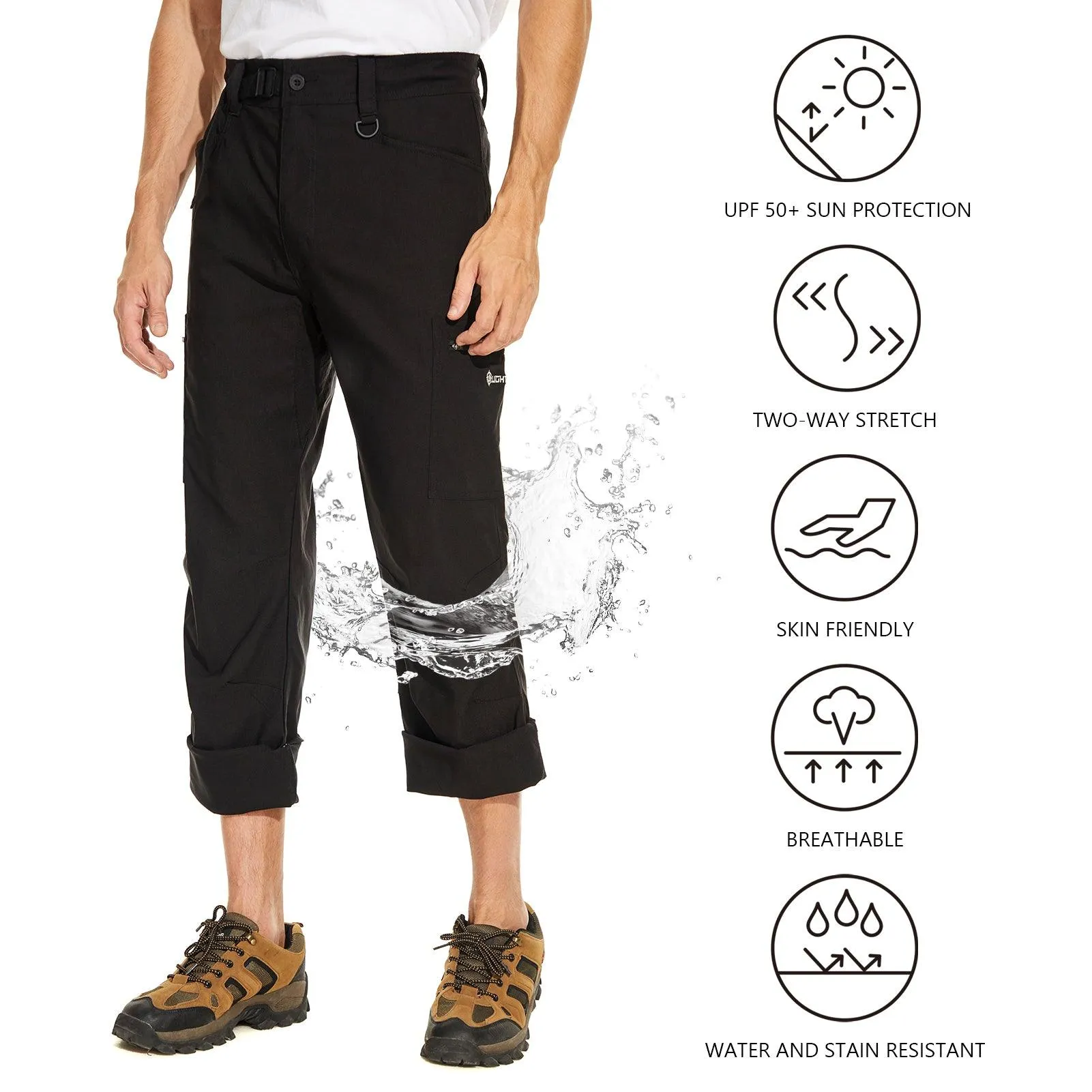 Lightbare Men's UPF 50  Stretch Lightweight Cargo Pants
