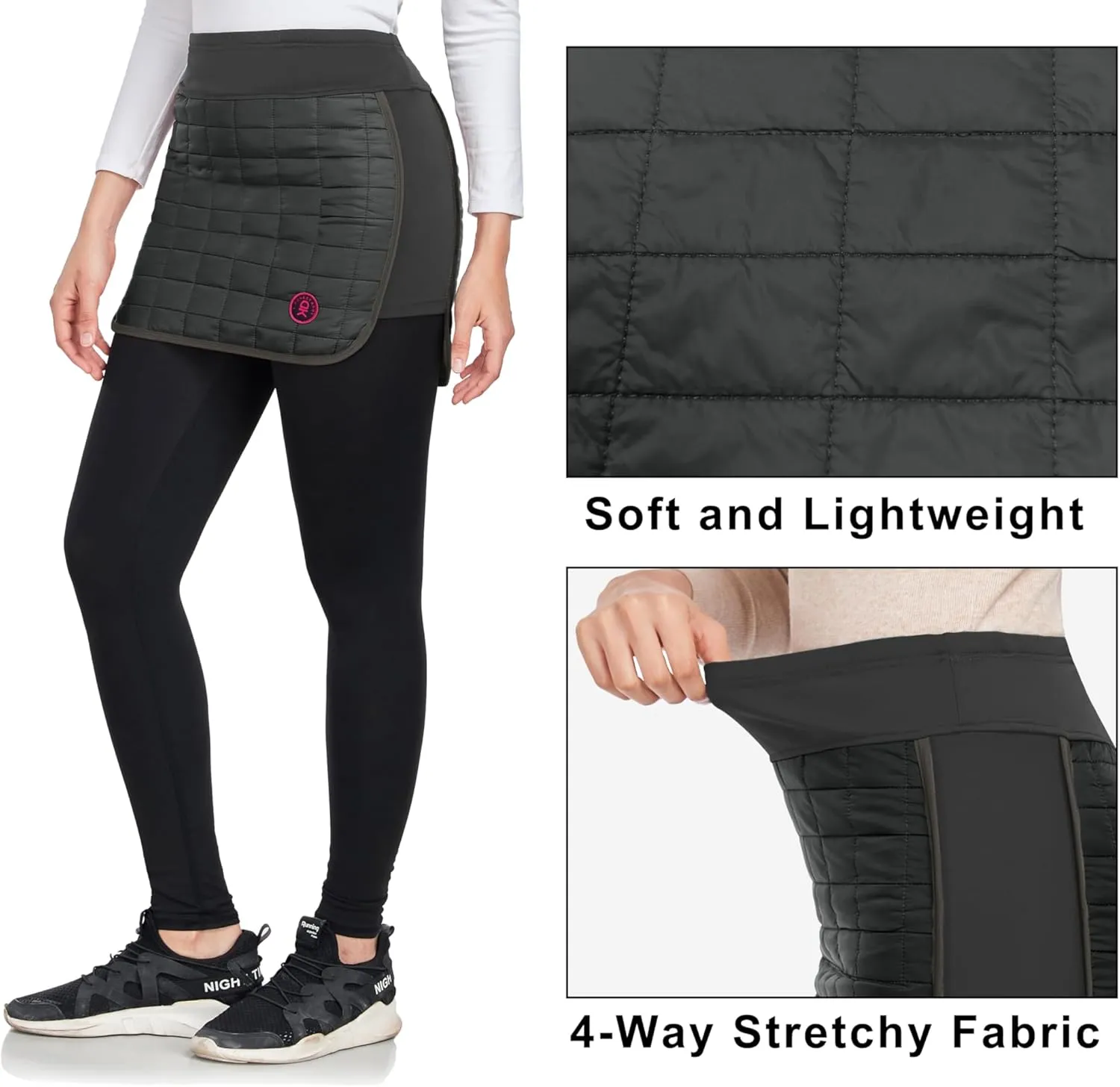 Little Donkey Andy Women's Lightweight Puffer Sport Skorts Warm Quilted Skirt Outdoors Hiking Running