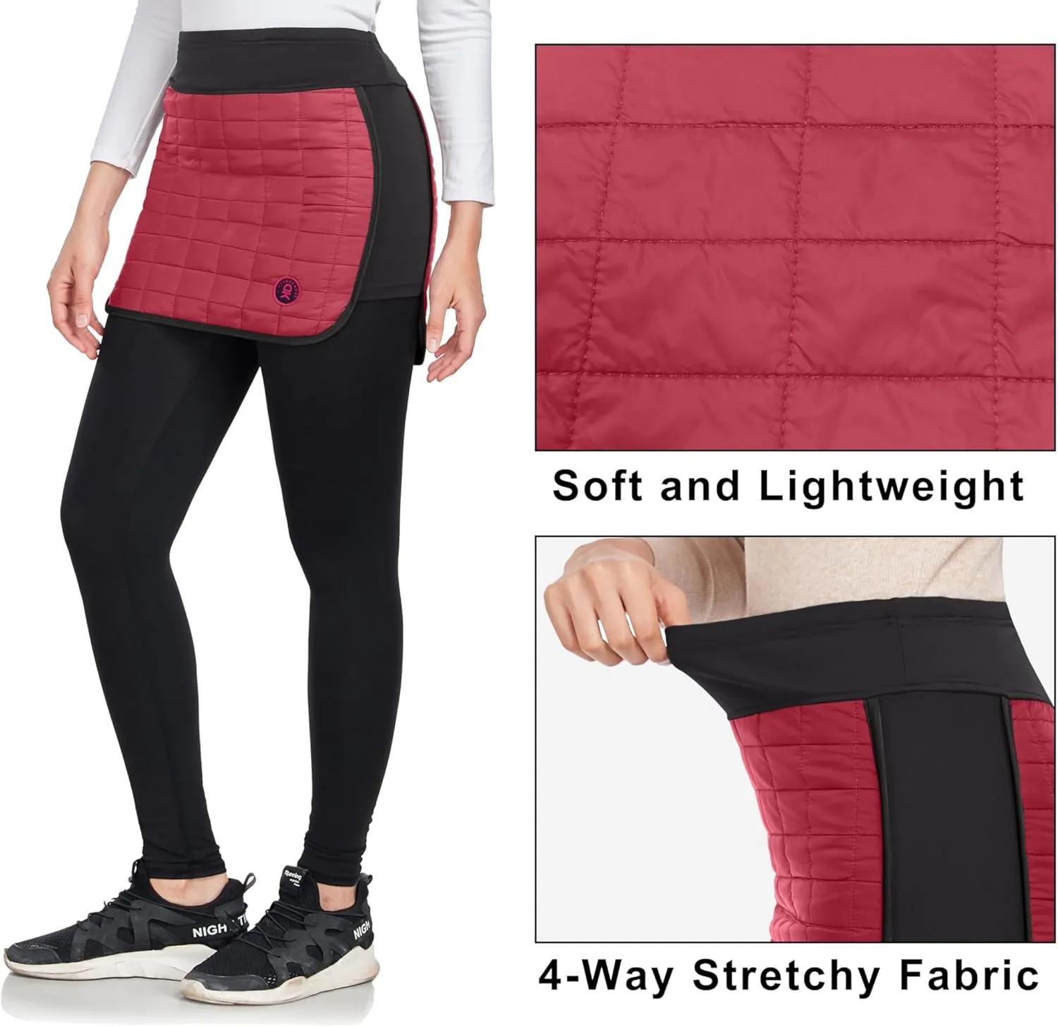 Little Donkey Andy Women's Lightweight Puffer Sport Skorts Warm Quilted Skirt Outdoors Hiking Running
