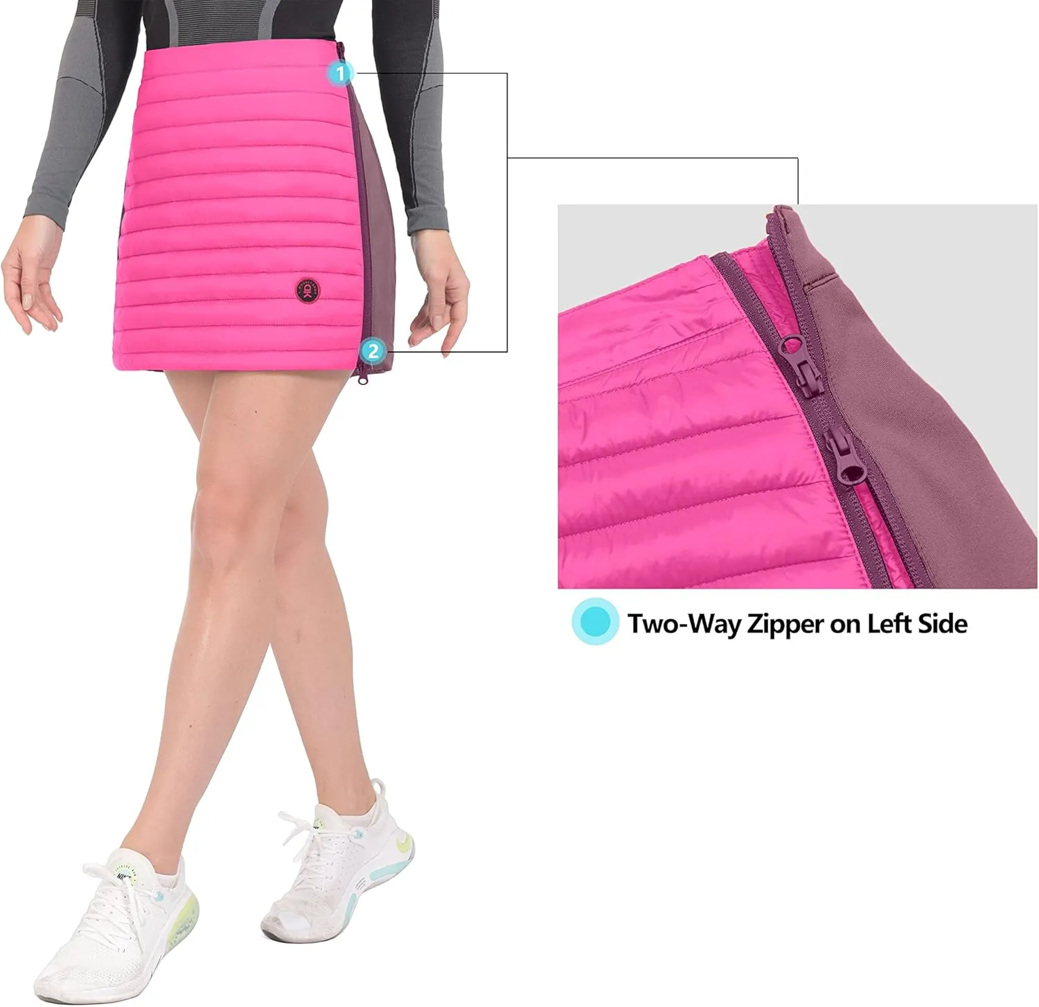 Little Donkey Andy Women's Lightweight Puffer Sport Skorts Warm Quilted Skirt Outdoors Hiking Running