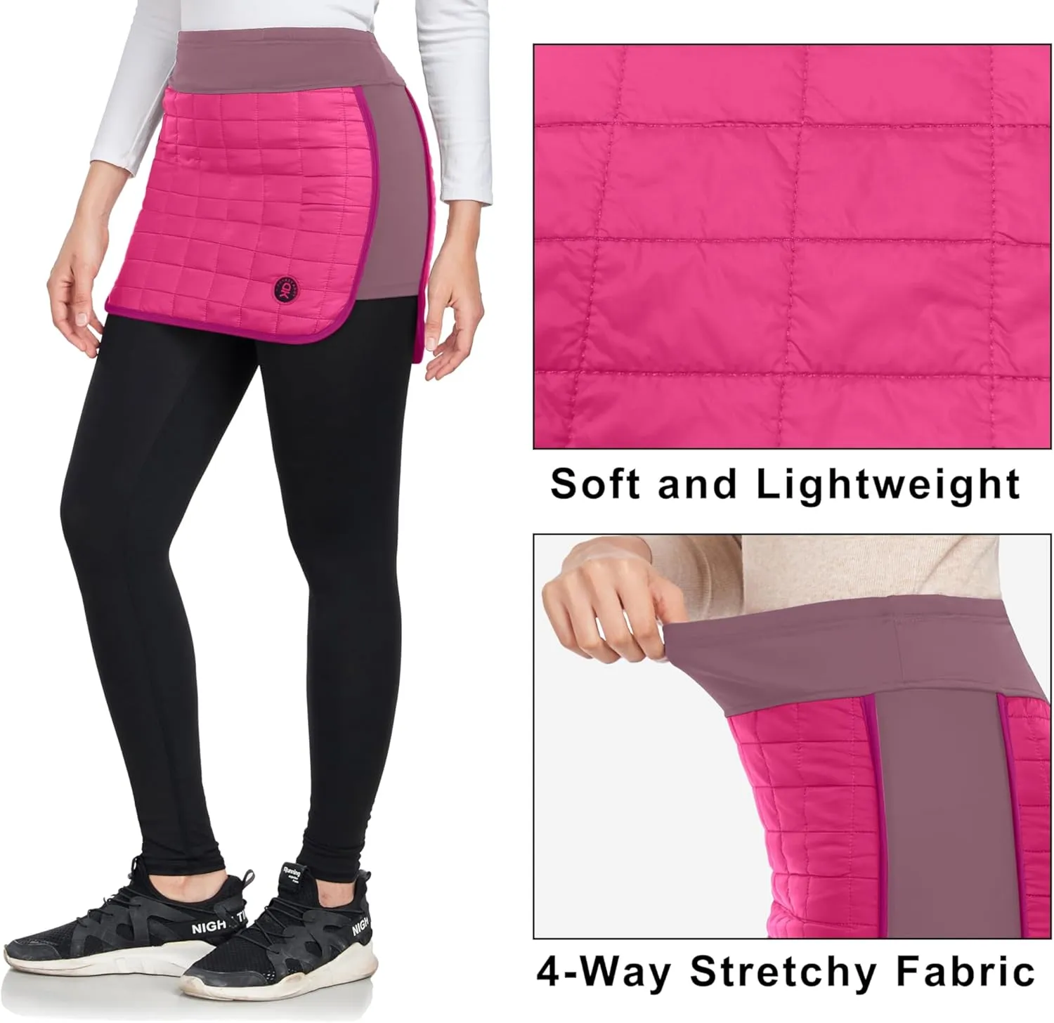 Little Donkey Andy Women's Lightweight Puffer Sport Skorts Warm Quilted Skirt Outdoors Hiking Running
