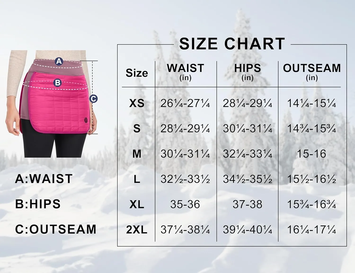 Little Donkey Andy Women's Lightweight Puffer Sport Skorts Warm Quilted Skirt Outdoors Hiking Running