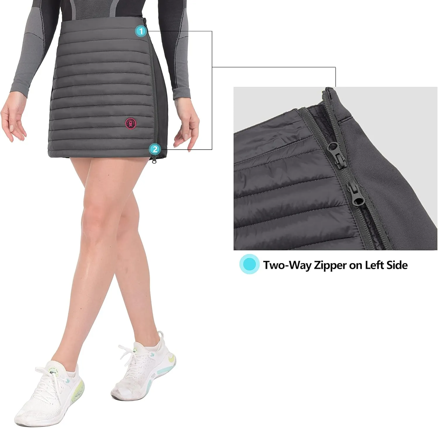 Little Donkey Andy Women's Lightweight Puffer Sport Skorts Warm Quilted Skirt Outdoors Hiking Running