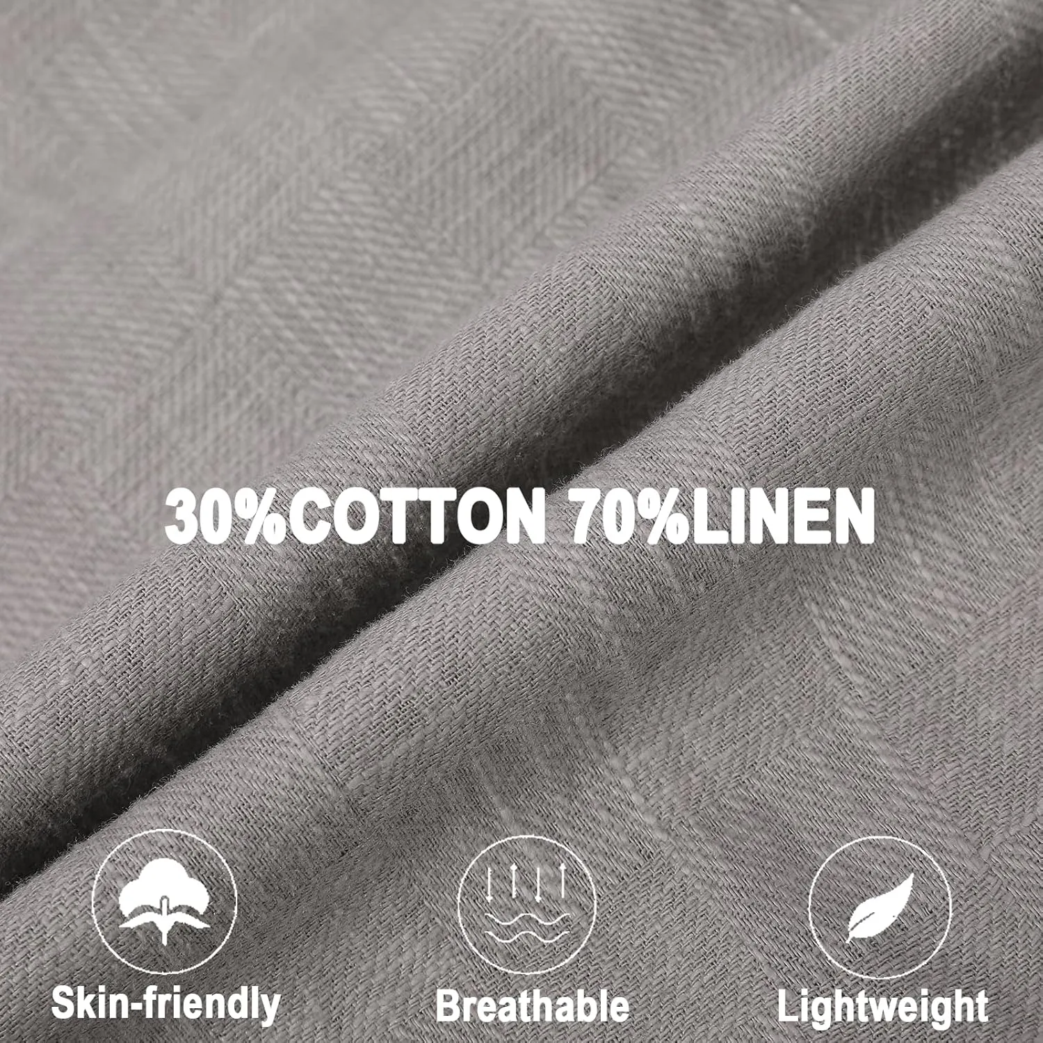 Long Sleeve Shirts for Men Striped Button Down Shirt Mens Casual Dress Shirts Cotton Linen Business Regular Fit Shirt