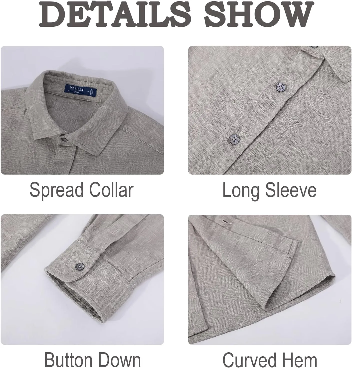 Long Sleeve Shirts for Men Striped Button Down Shirt Mens Casual Dress Shirts Cotton Linen Business Regular Fit Shirt