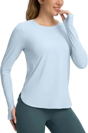 Long Sleeve Workout Tops for Women Athletic Running Shirts Active T Shirts Quick Dry Lightweight
