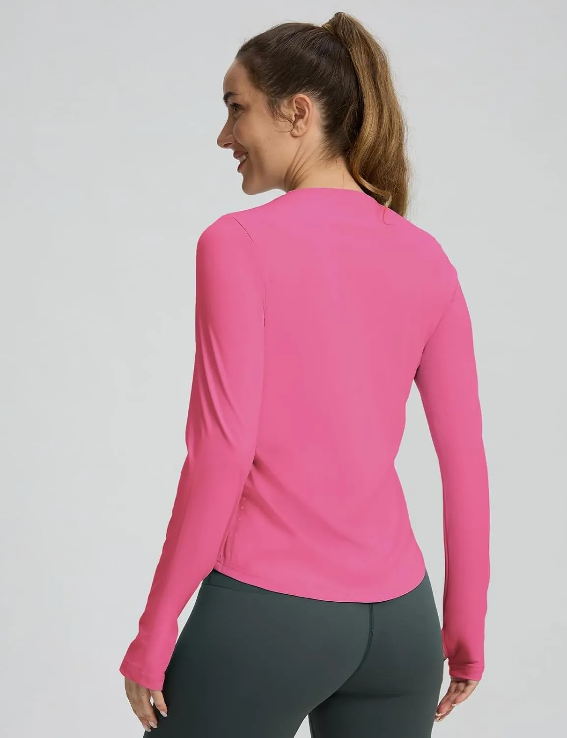 Long Sleeve Workout Tops for Women Lightweight Running Shirts Quick Dry Athletic Shirts Active Exercise