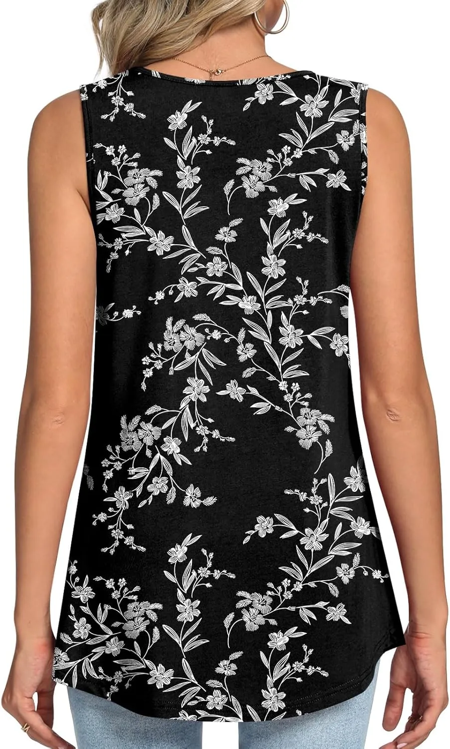 LONGYUAN Womens Tank Tops Summer Sleeveless Tunic Square Neck S-4XL