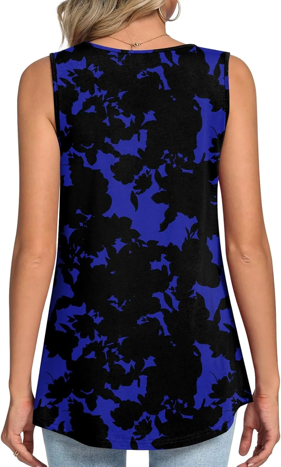 LONGYUAN Womens Tank Tops Summer Sleeveless Tunic Square Neck S-4XL