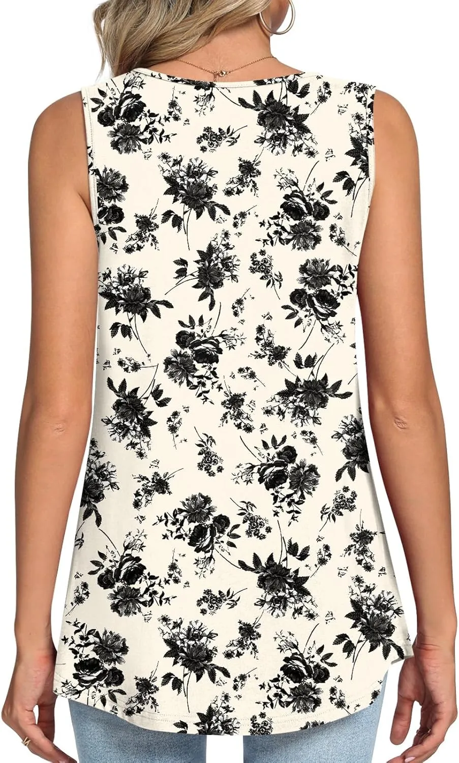 LONGYUAN Womens Tank Tops Summer Sleeveless Tunic Square Neck S-4XL