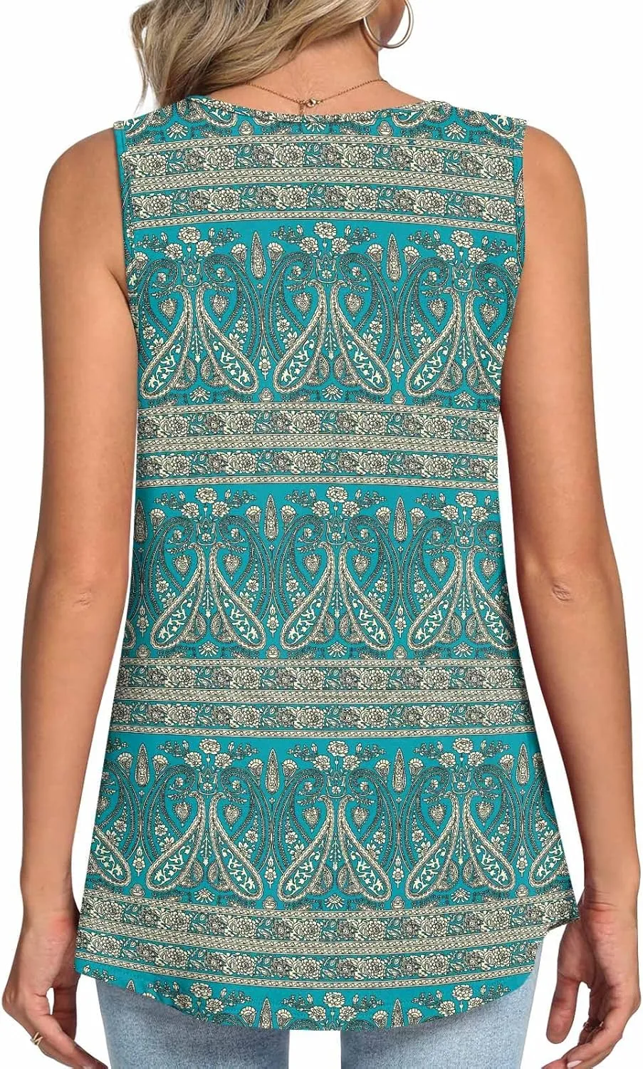 LONGYUAN Womens Tank Tops Summer Sleeveless Tunic Square Neck S-4XL