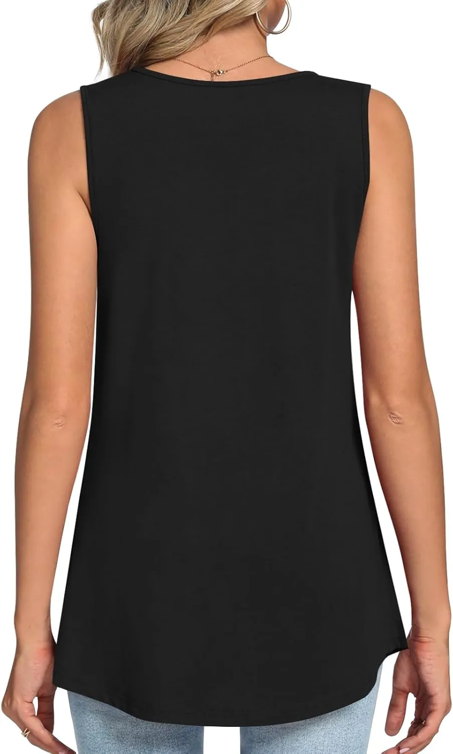 LONGYUAN Womens Tank Tops Summer Sleeveless Tunic Square Neck S-4XL