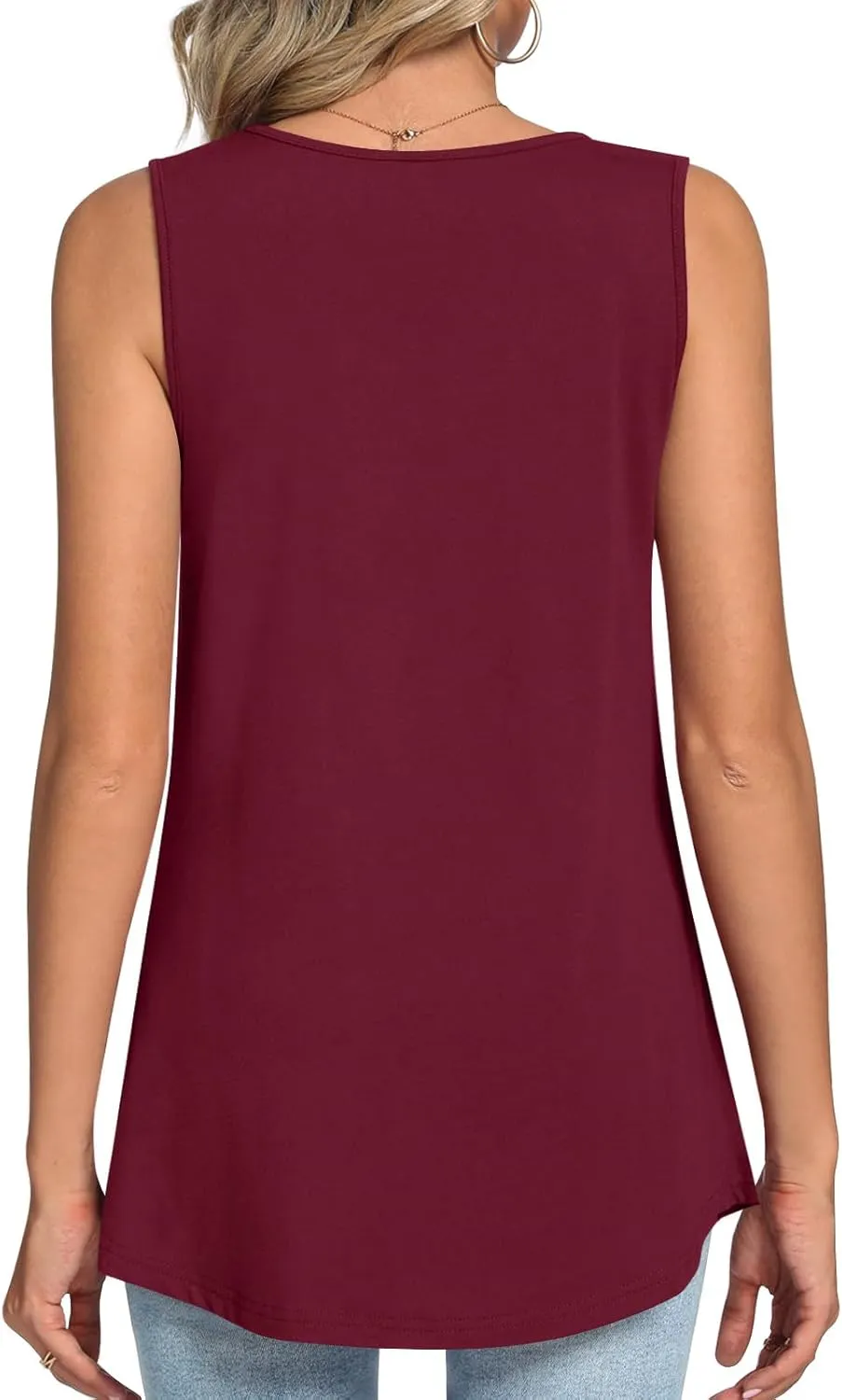 LONGYUAN Womens Tank Tops Summer Sleeveless Tunic Square Neck S-4XL