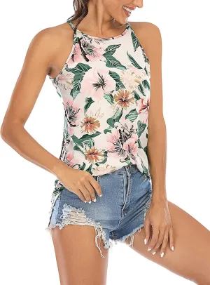 LouKeith Womens Tank Top Racerback Halter Tops Sleeveless Shirts Spaghetti Strap Camisole Casual Summer Basic Blouses