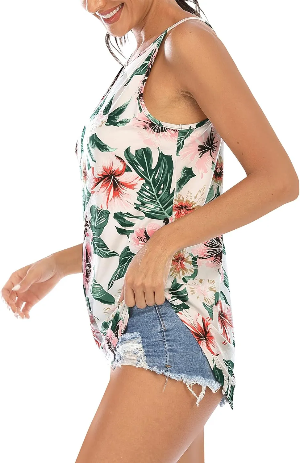 LouKeith Womens Tank Top Racerback Halter Tops Sleeveless Shirts Spaghetti Strap Camisole Casual Summer Basic Blouses
