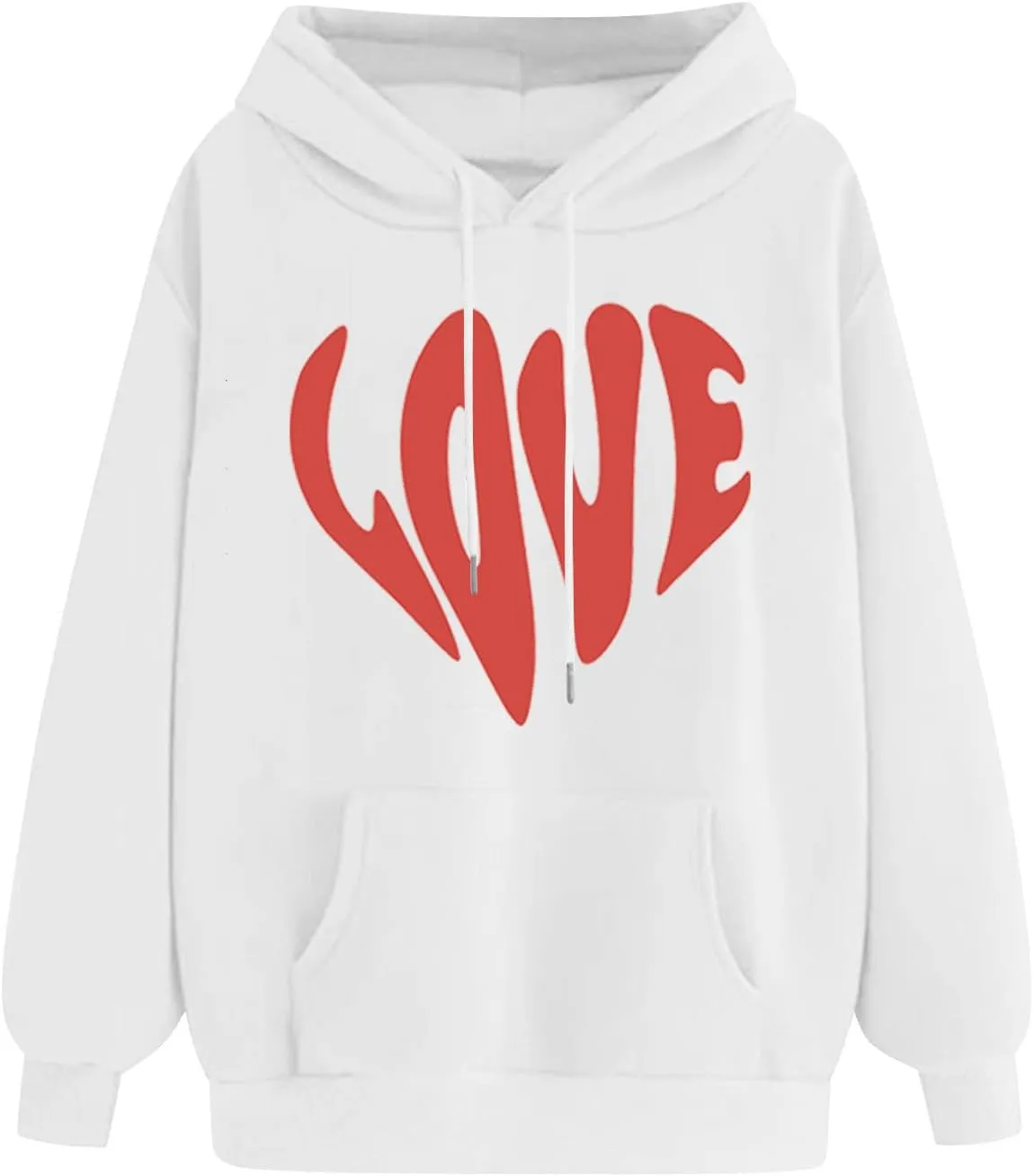 LOVE Cute Hoodies for Women 2024 Fashion Fall Winter Going Out Hooded Sweatshirts Casual Oversized Cozy Pullover Tops