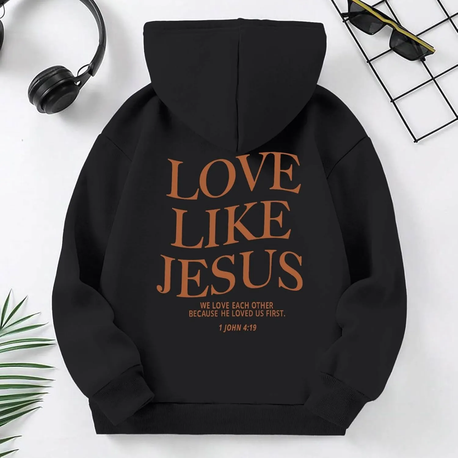Love Like Jesus Hoodies for Girls Oversized Sweatshirt Letter Graphic Cute Sweatshirts Casual Loose Fall Clothes