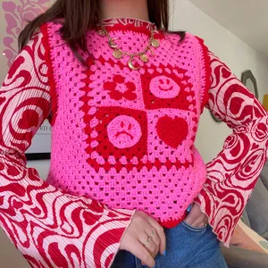 Lucy Granny Square Crochet Vest Top