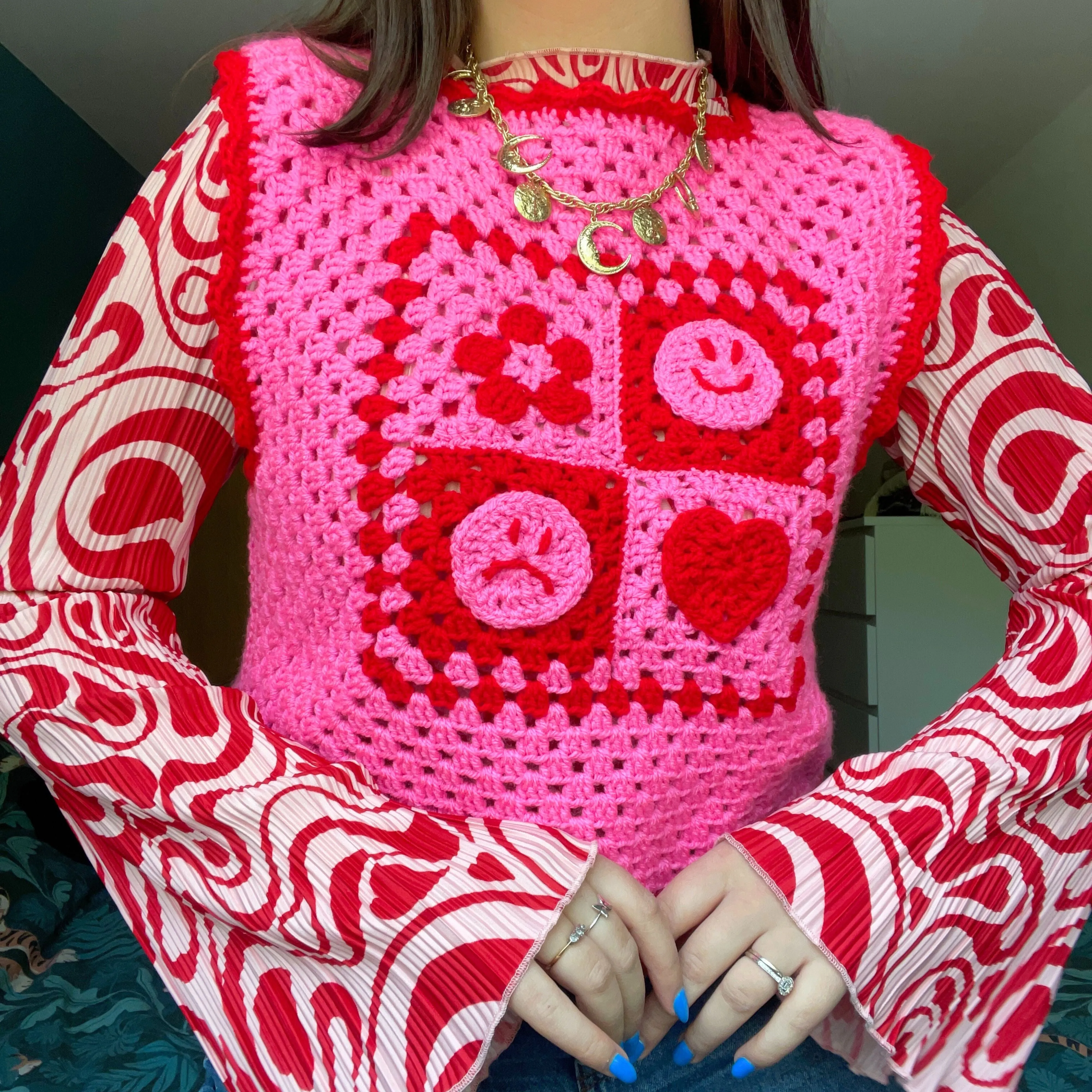 Lucy Granny Square Crochet Vest Top