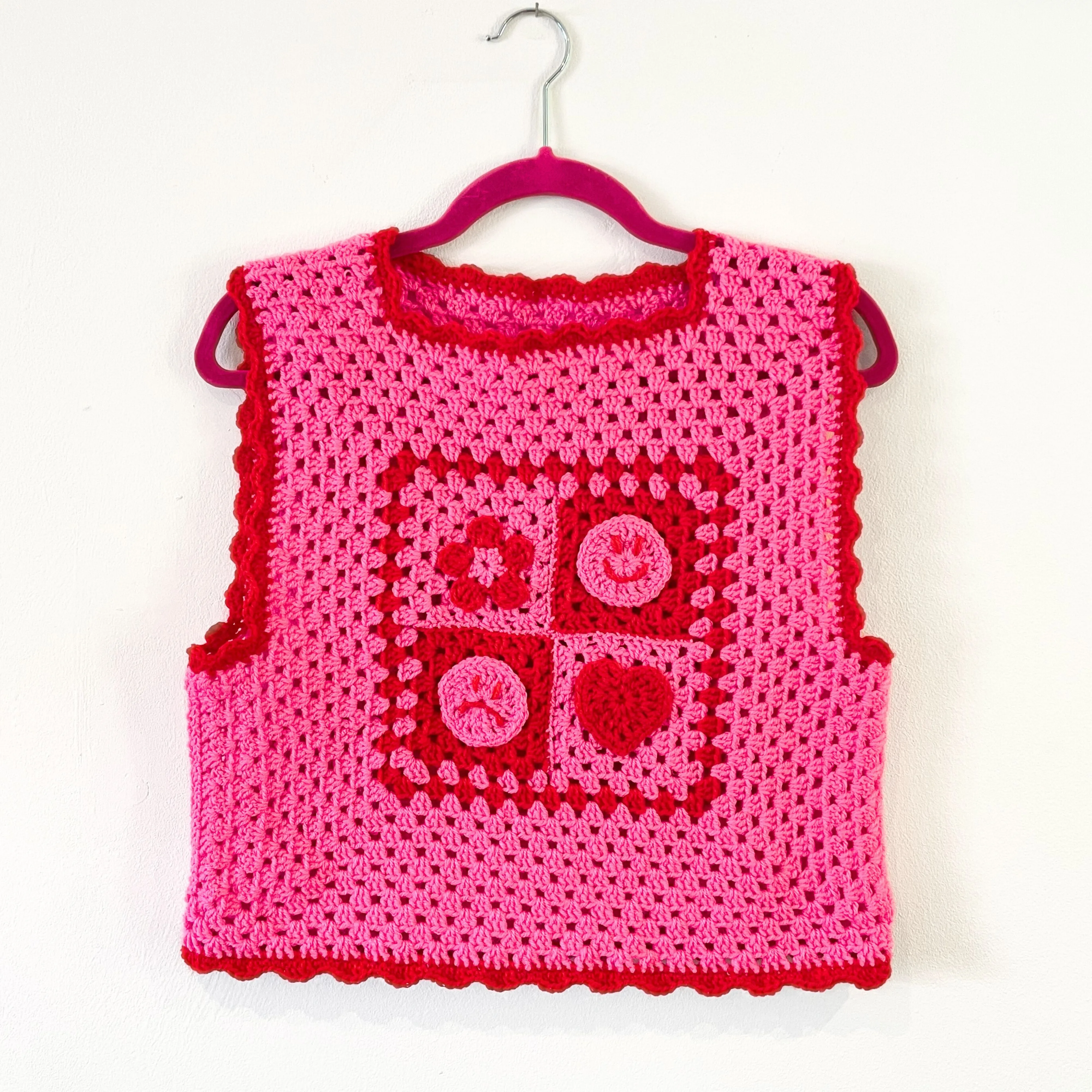 Lucy Granny Square Crochet Vest Top