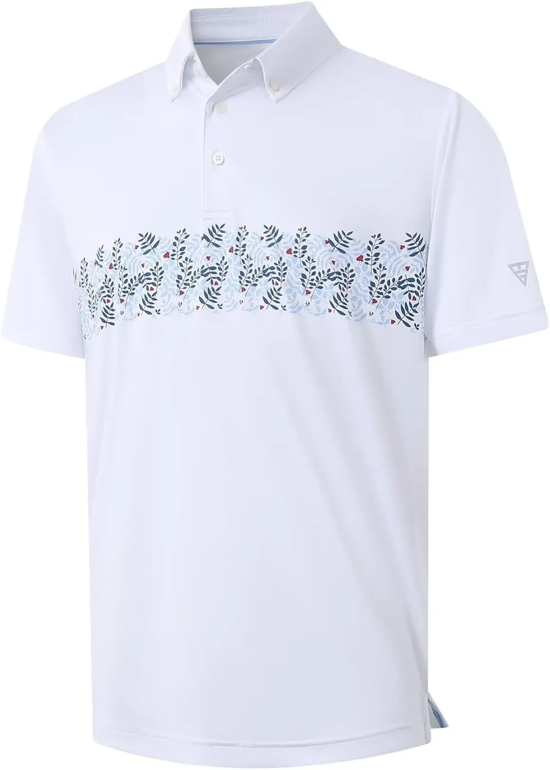 M MAELREG Golf Shirts for Men Dry Fit Moisture Wicking Performance Lightweight Print Pattern Short Sleeve Mens Polo Shirts