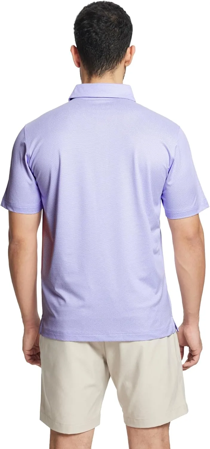 M MAELREG Golf Shirts for Men Dry fit Sports Jacquard Lightweight Performance Texture Short Sleeve Collared Polo Shirts