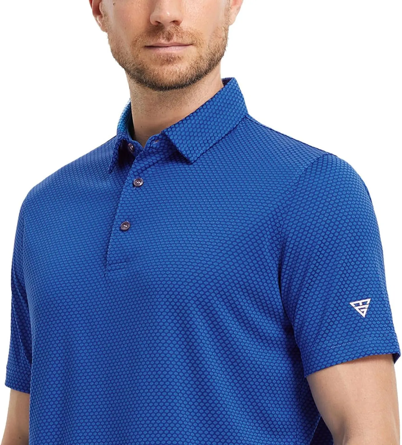 M MAELREG Golf Shirts for Men Moisture Wicking Jacquard Breathable Performance Dry Fit Collared Mens Polo Shirts Short Sleeve