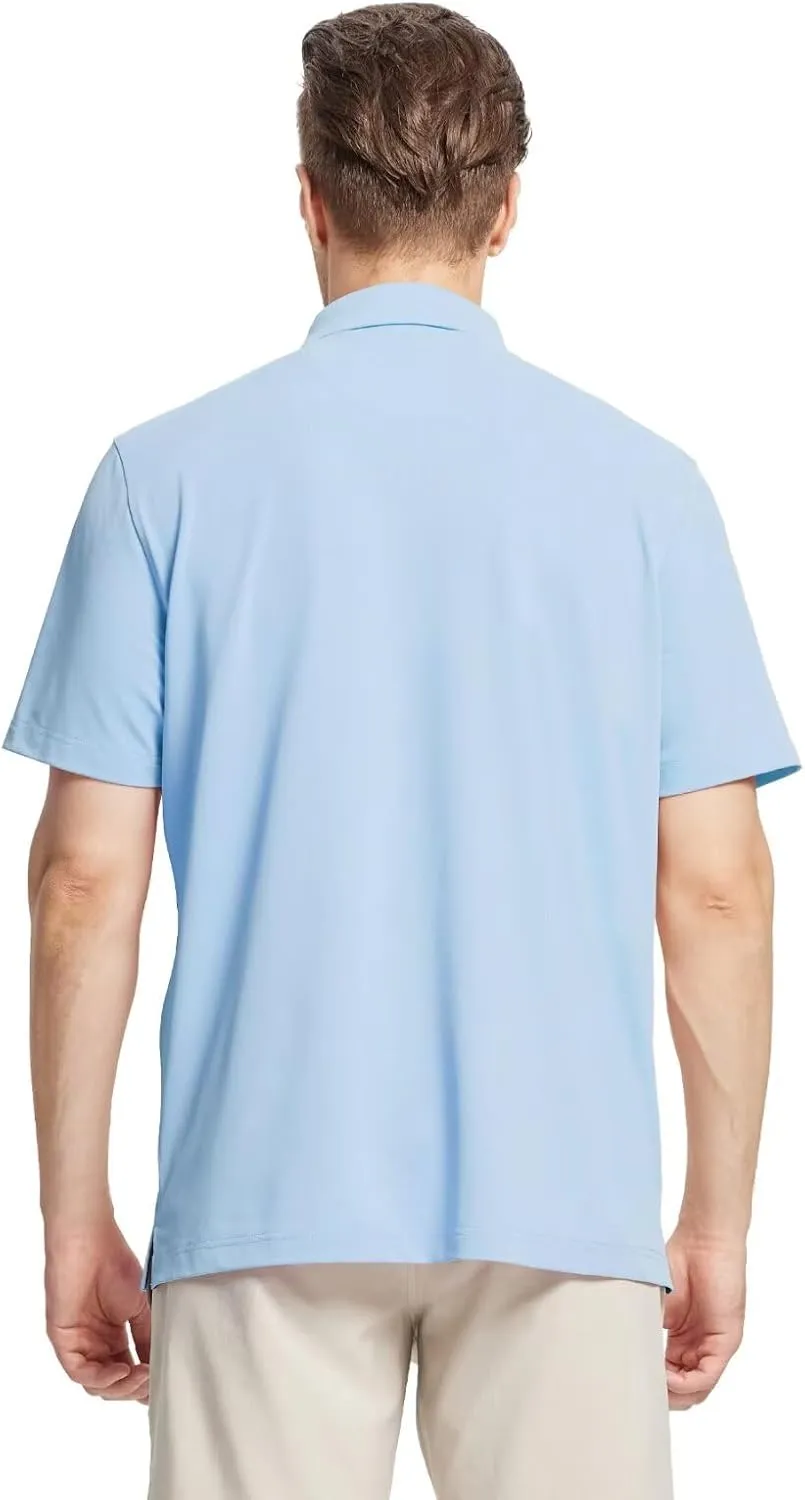 M MAELREG Golf Shirts for Men Short Sleeve Performance Dry Fit Lightweight Moisture Wicking Pique Casual Men's Polo Shirts