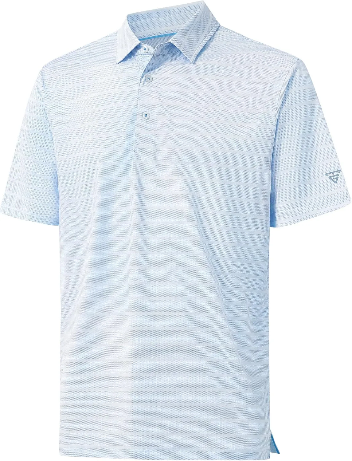 M MAELREG Men's Golf Shirts Moisture Wicking Dry Fit Lightweight Performance Short Sleeve Jacquard Striped Polo Shirts