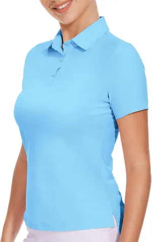 M MOTEEPI Sun Shirts UV Protection Womens Polo Shirts with 3-Botton Womens Golf Shirts Lightweight