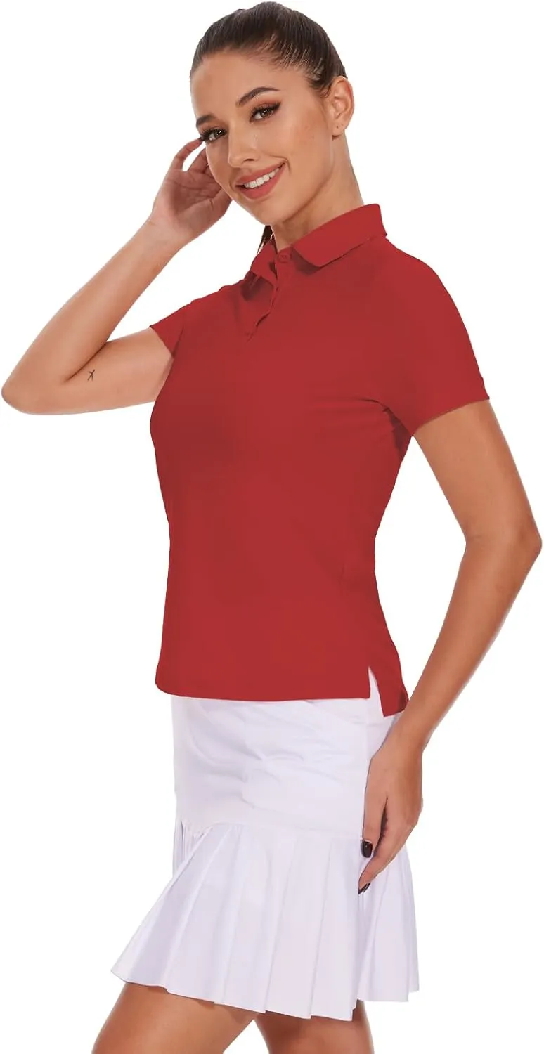 M MOTEEPI Sun Shirts UV Protection Womens Polo Shirts with 3-Botton Womens Golf Shirts Lightweight