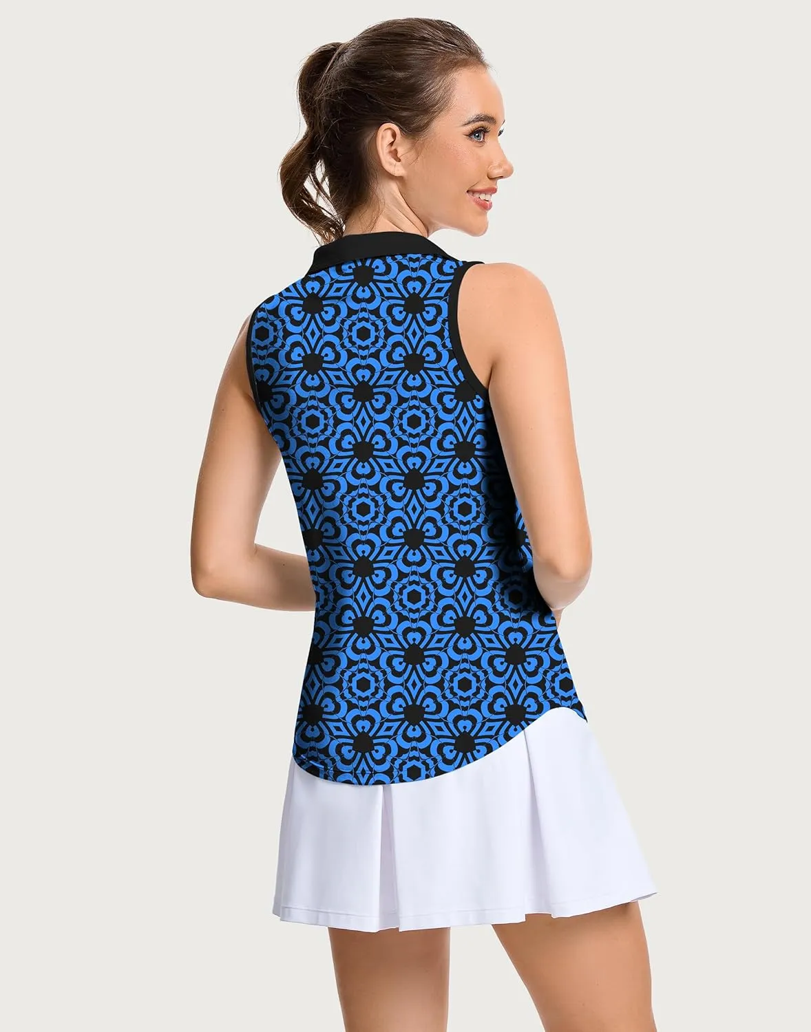 M MOTEEPI Womens Golf Shirts Sleeveless Polo Shirts for Women Quick Dry Ladies Golf Tops Tennis Athletic Polo