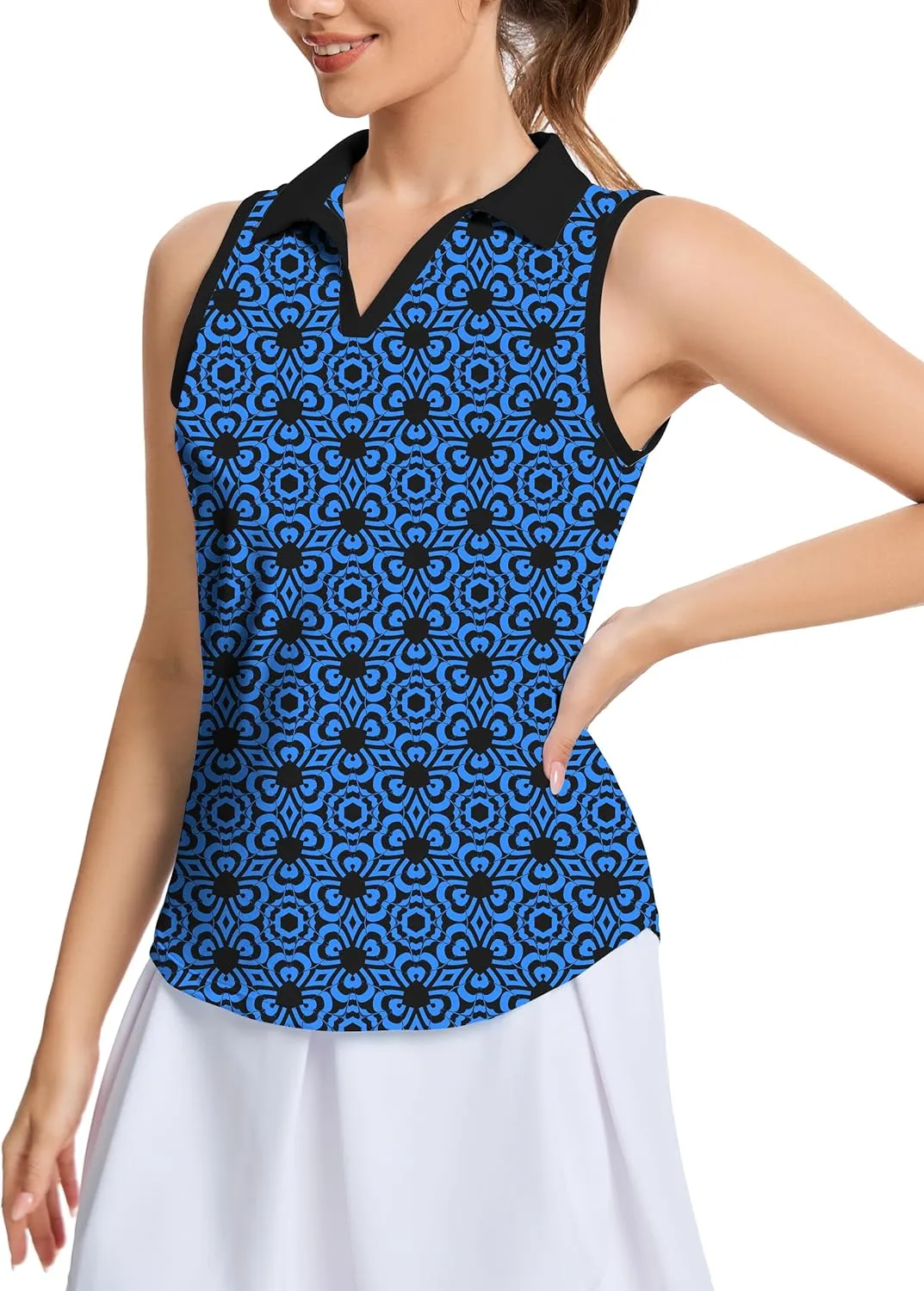 M MOTEEPI Womens Golf Shirts Sleeveless Polo Shirts for Women Quick Dry Ladies Golf Tops Tennis Athletic Polo