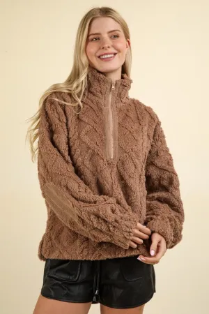Made For Comfort Mocha Cozy Cord Elbow Patch (Size Large)