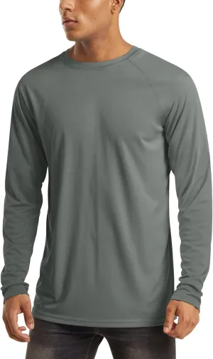 MAGCOMSEN Men's Long Sleeve Shirts UPF 50  UV Sun Protection Athletic Shirts for Hiking Running Workout Rash Guard