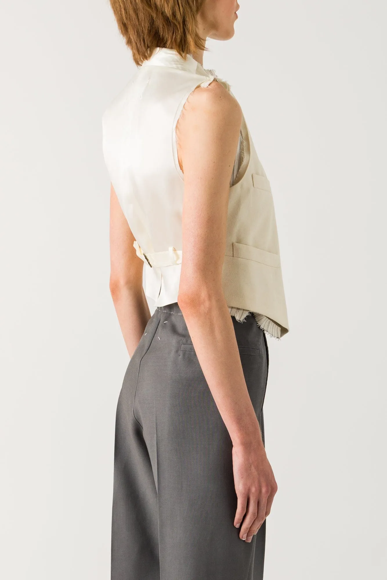 Maison Margiela Layered Gilet in White SS25