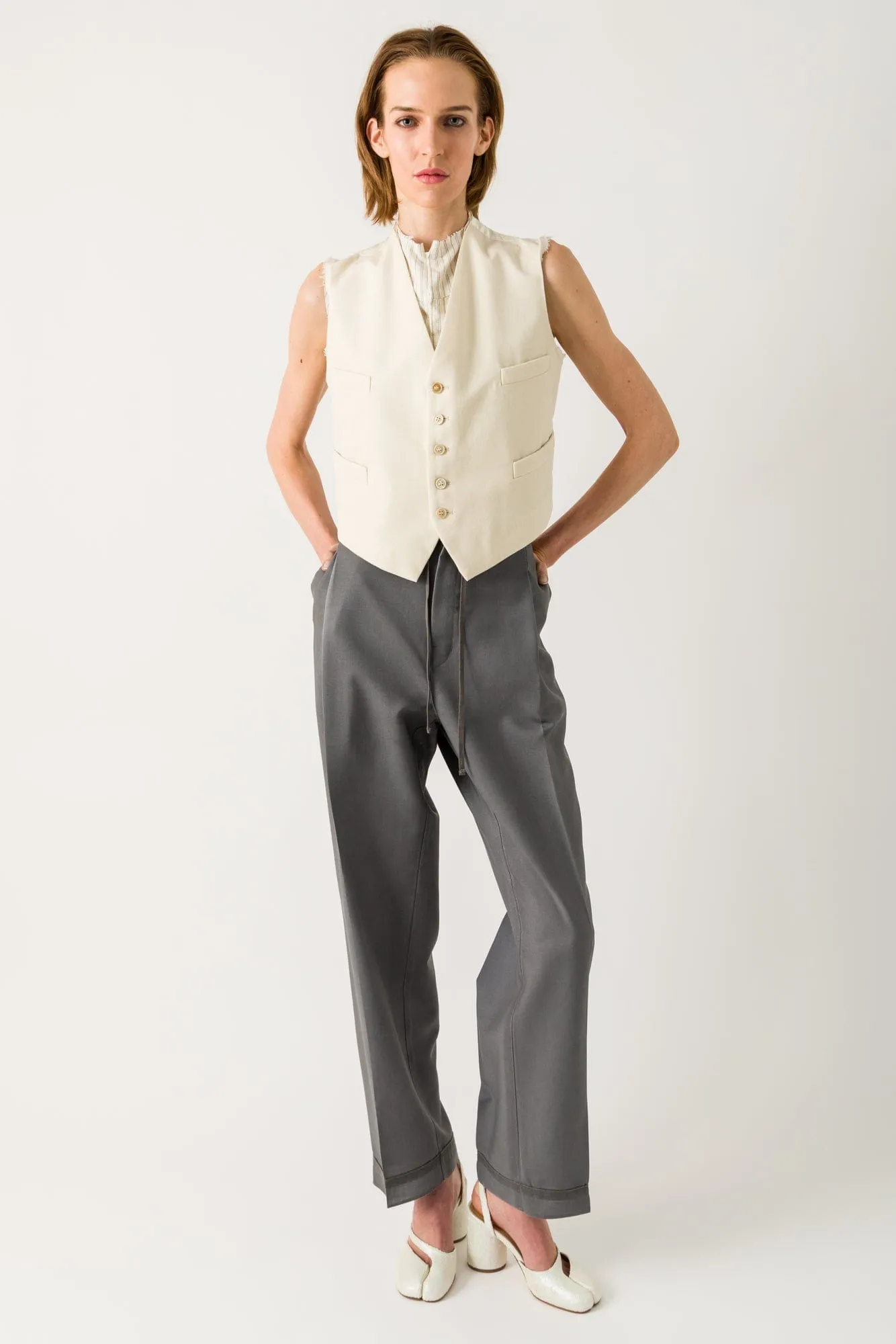 Maison Margiela Layered Gilet in White SS25