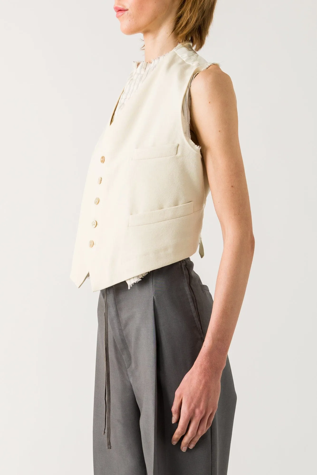Maison Margiela Layered Gilet in White SS25