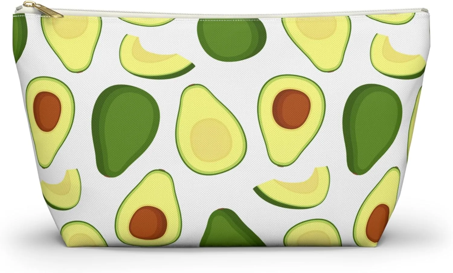 Makeup pouch,Accessory Pouch  Large Cosmetic Bag with Zipper  Travel Makeup Bag for Women  Minimalist Toiletry Organizer  Black & White Pencil Case (Avocado, Small)