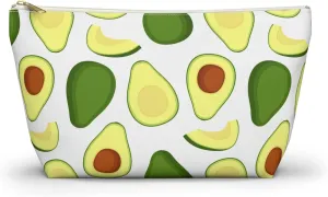 Makeup pouch,Accessory Pouch  Large Cosmetic Bag with Zipper  Travel Makeup Bag for Women  Minimalist Toiletry Organizer  Black & White Pencil Case (Avocado, Small)