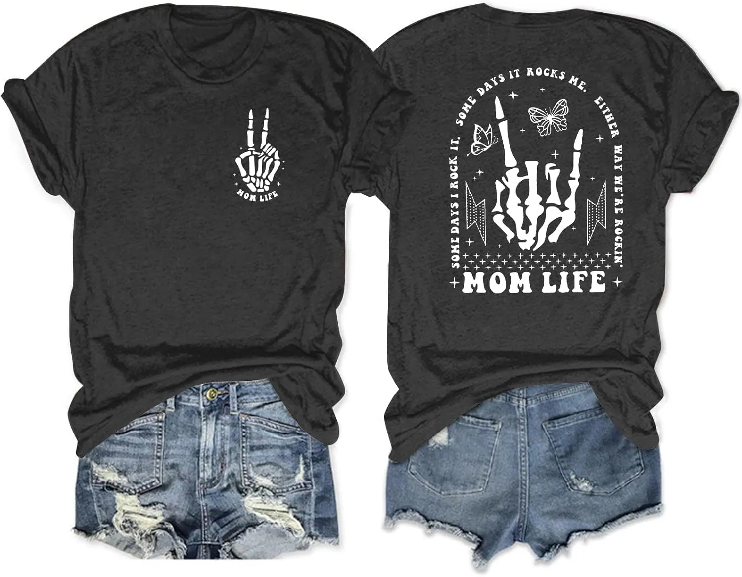 Mama Shirts Mom Life T-Shirts Women Some Days I Rock It Shirt Vintage Casual Short Sleeve Tops
