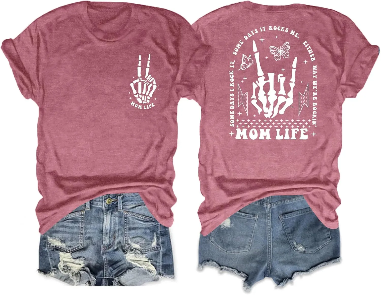 Mama Shirts Mom Life T-Shirts Women Some Days I Rock It Shirt Vintage Casual Short Sleeve Tops
