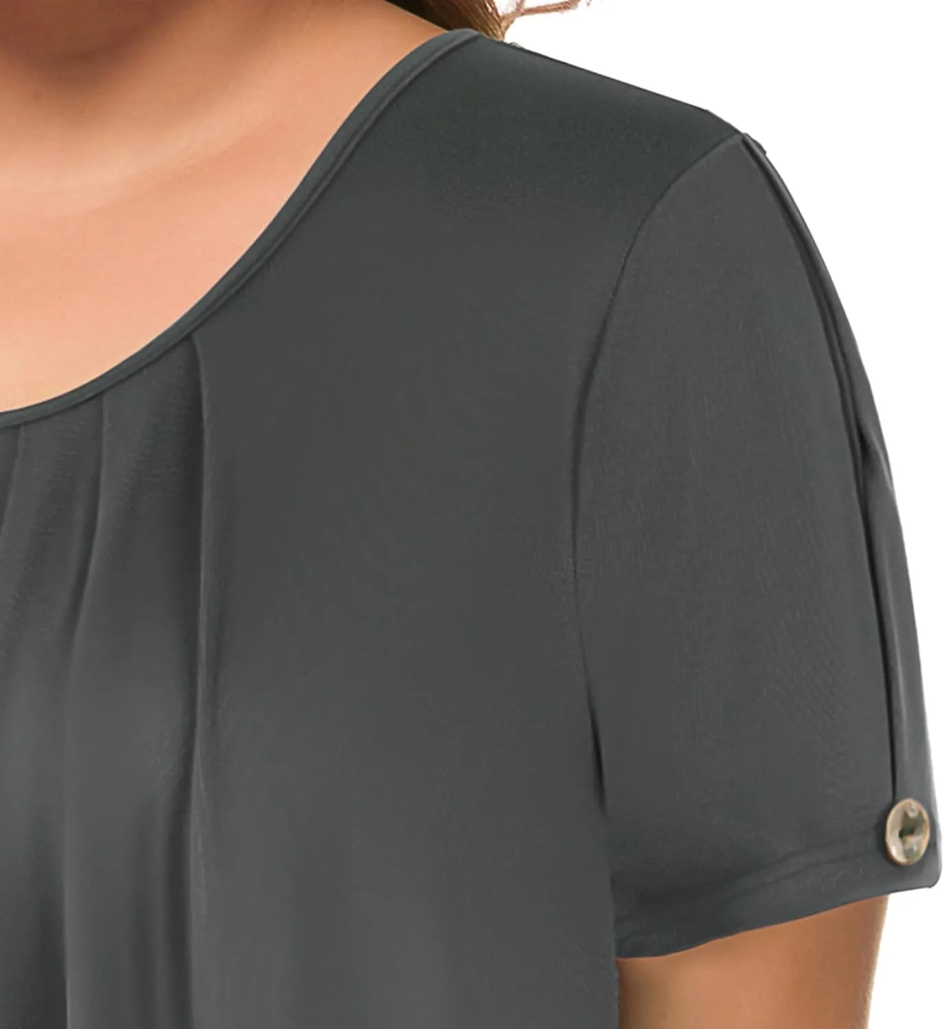 MANER Women's Plus Size Tops Short Sleeve Flowy Shirts Casual Blouses Tunic Tops L-4XL