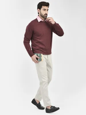 Maroon Plain Sweaters