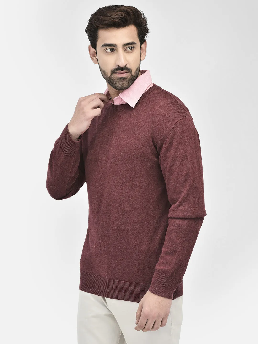 Maroon Plain Sweaters