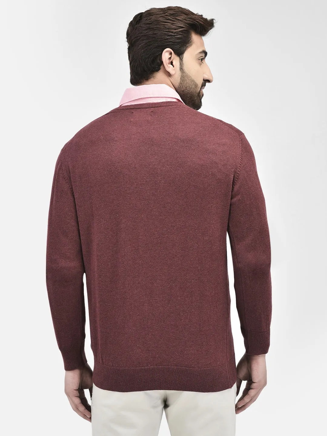 Maroon Plain Sweaters