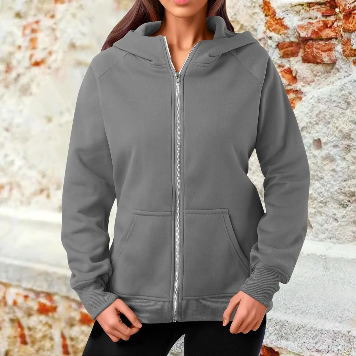 Masbird Sweatshirt for Women Half Zip Hoodie Sweatshirt Drawstring Athletic Trendy Tops with Front Pocket Long Sleeve Fall
